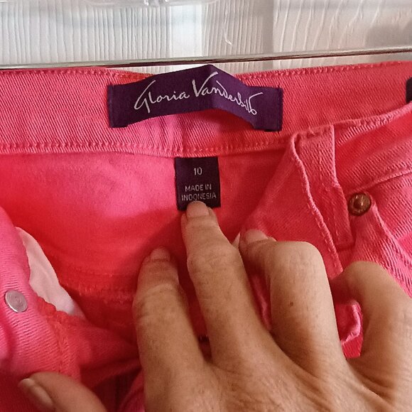 Gloria Vanderbilt Amanda Sz 10, Pink, Hi Rise Pants, NWOT, 5 Pockets, Denim - Picture 4 of 5